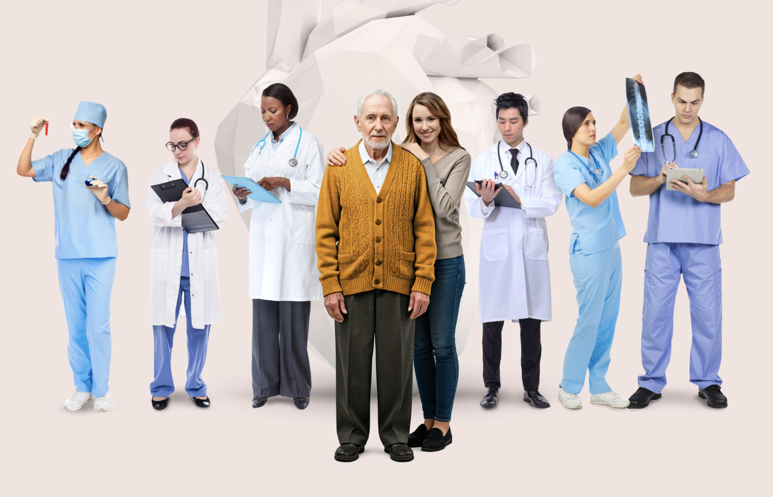 Patient and caregiver smiling